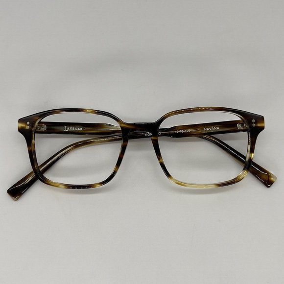 Lazzaro Romano Havana Men's Square Full Eyeglass Frames Brown Tortoise 52-18-145 - Picture 9 of 10